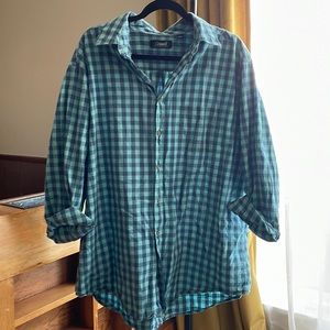 XLT Roundtree & Yorke Mint & Navy Gingham Shirt